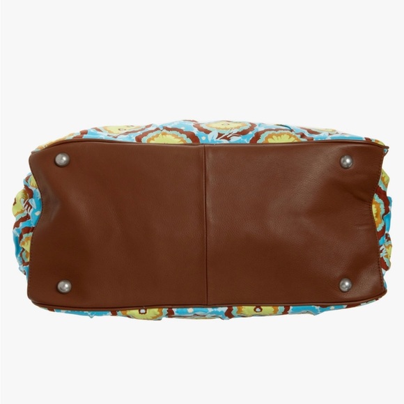 Chic Floral Travel Bag - Blue and Brown - Picture 13 of 15